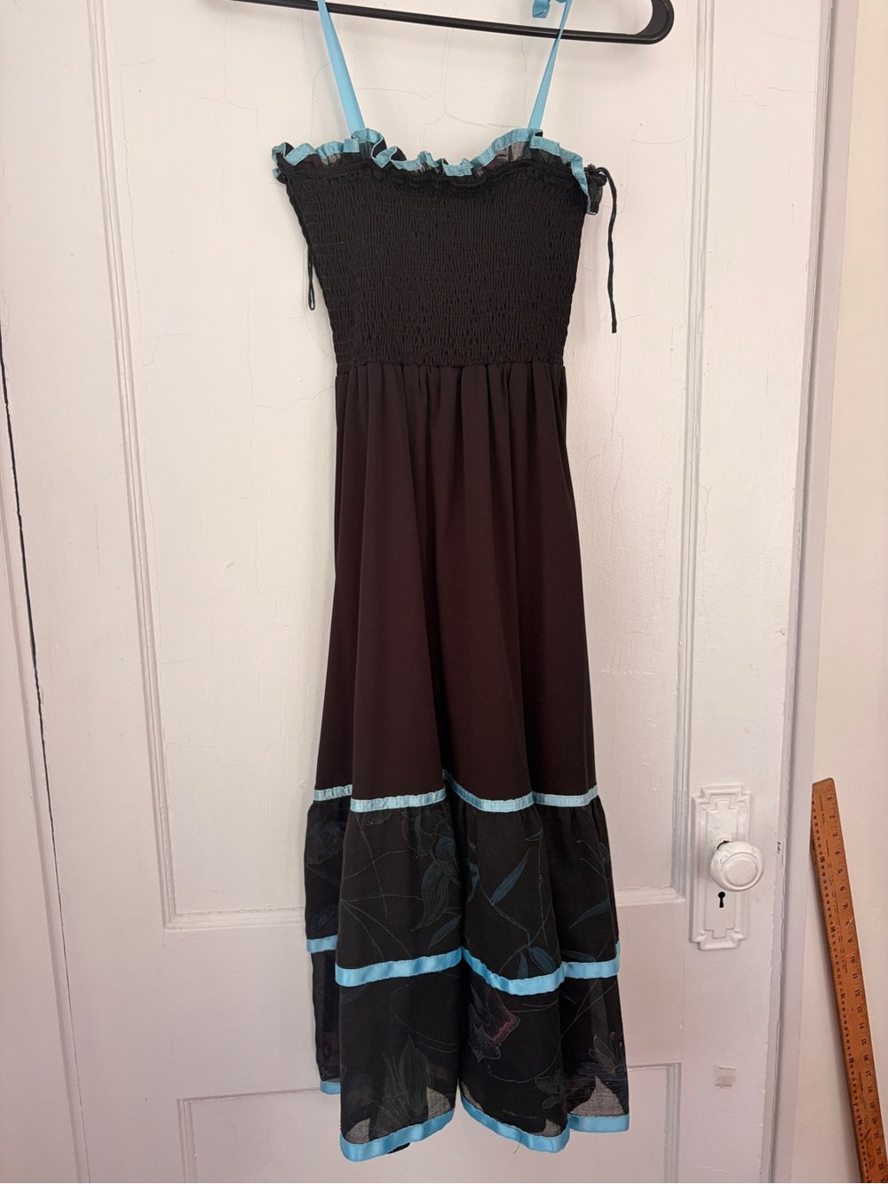 Young Edwardian Vintage Ruched Black Goth Dress
